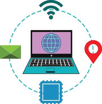 Digital network connectivity and communication icons set vector
