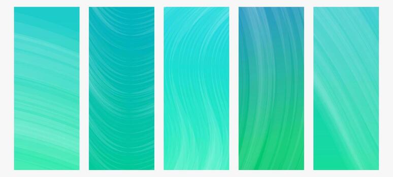 Set of modern green gradient backgrounds with wave lines. Header banner. Bright geometric abstract presentation backdrops. illustration vector