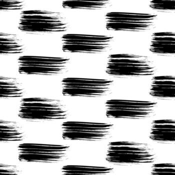 Seamless pattern with dark drawn scribble smear on white background. Abstract grunge texture. Perfect illustration vector