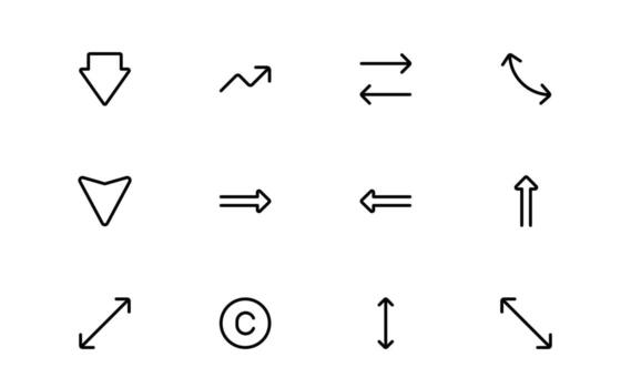 circulo y flecha íconos con elegante mínimo contorno para proceso bucles, fluir diagramas, y rotación visuales en tableros y móvil interfaces vector
