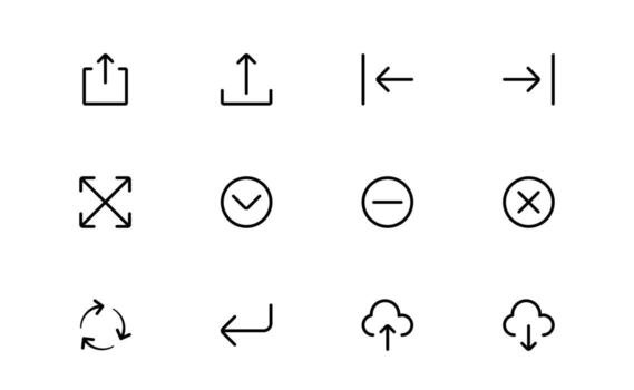 Circle and Arrow Icons with flat minimal outline design for progress, rotation, and navigation visuals in modern apps, dashboards, and digital interfaces. vector
