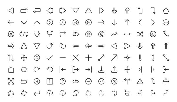 circulo y flecha íconos con limpiar línea estilo para movimiento fluir, dirección seguimiento, y proceso visuales en web y móvil usuario interfaz diseños vector
