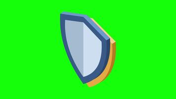isométrico escudo animação. isométrico Internet segurança escudo. rede dados segurança. cyber dados segurança. proteção rede segurança. isométrico tecnologia. 4k animado dentro isométrico estilo video