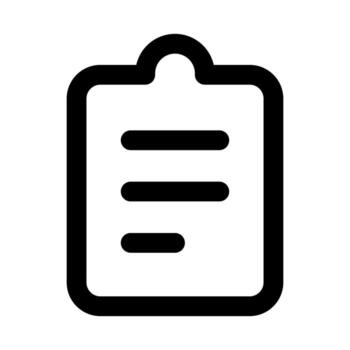 portapapeles íconos con plano mínimo contorno diseño para notas, tareas, documentos, y Lista de Verificación visuales en moderno aplicaciones y tableros de instrumentos. vector