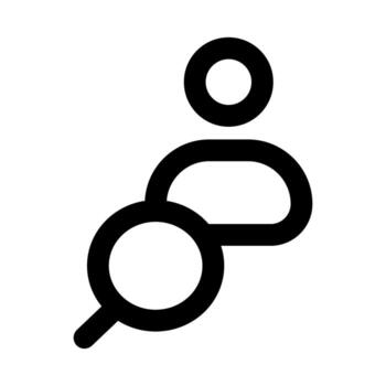 Identification Query flat minimal outline icon representing ID verification, information request, and modern digital security design vector