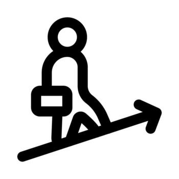 Career Growth flat minimal outline icon representing professional development, progress, and modern business success design vector