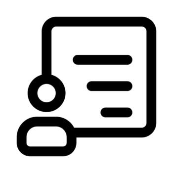 Resume Report flat minimal outline icon representing professional documents, career overview, and modern business information design vector