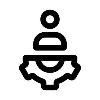 User Management flat minimal outline icon representing account control, team organization, and modern digital administration design vector