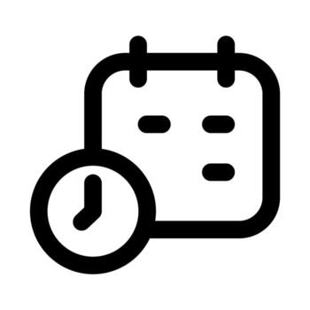 Time Management flat minimal outline icon representing scheduling, productivity, and modern task organization design vector