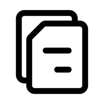 Copy Duplicate flat minimal outline icon representing file replication, document duplication, and modern digital workflow design vector