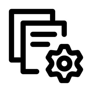Transaction Management flat minimal outline icon representing business payments, record keeping, and modern financial operations design vector