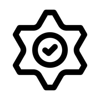 engranaje ajuste plano mínimo contorno icono representando configuración, herramientas, y moderno sistema controlar diseño vector