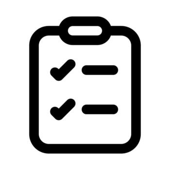 Checklist flat minimal outline icon representing tasks, organization, and modern workflow management design vector