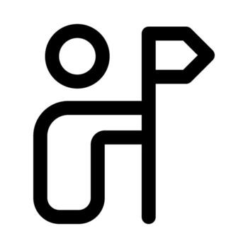 Leader flat minimal outline icon representing guidance, management, and modern team direction design vector