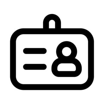 Identity Card flat minimal outline icon representing personal ID, verification, and modern security design vector