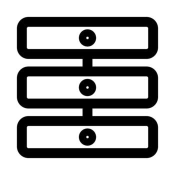 Server Database Computing flat minimal outline icon representing data management, cloud systems, and modern digital infrastructure design vector