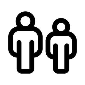 Team Group People flat minimal outline icon representing collaboration, teamwork, and modern organizational structure design vector