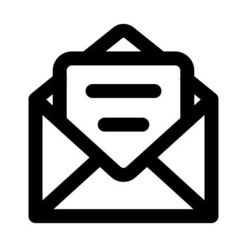 correo electrónico plano mínimo contorno icono representando digital comunicación, mensajería, y moderno correspondencia diseño vector