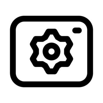 Configuration flat minimal outline icon representing system settings, customization, and modern workflow control design vector