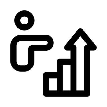 Personal Growth flat minimal outline icon representing self-development, learning, and modern achievement design vector