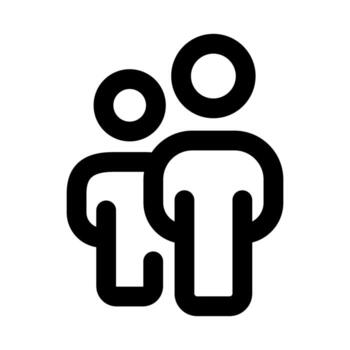 Group Team flat minimal outline icon representing collaboration, teamwork, and modern organizational structure design vector