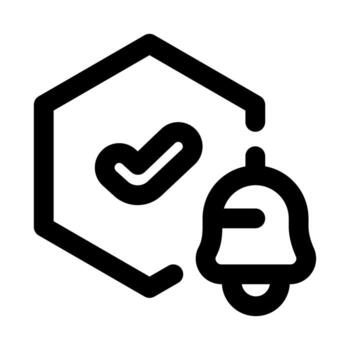 Trusted, Security Alert icon in sleek modern outline style illustrating safety notification, system protection, and user trust concept vector