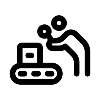 Industrial Inspection icon in flat minimal outline style representing checking reviewing analyzing monitoring and quality control process concept vector