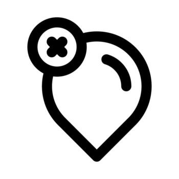 Wrong Location icon in modern flat outline style illustrating navigation error, incorrect positioning, and location alert concept vector