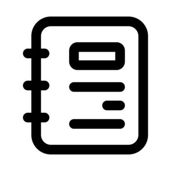 Notebook icon representing note-taking, documentation, and personal organization concept vector