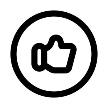 Like Button, Thumb icon in modern flat outline style illustrating user approval, social interaction, and positive feedback concept vector