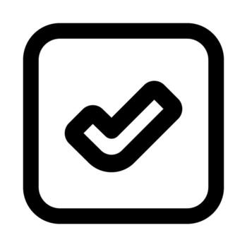 caja icono en moderno plano contorno estilo ilustrando selección, opción calificación, y tarea terminación concepto vector