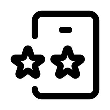 Classification, Smartphone with Star icon in modern flat outline style illustrating categorized apps, highlighted content, and mobile organization concept vector