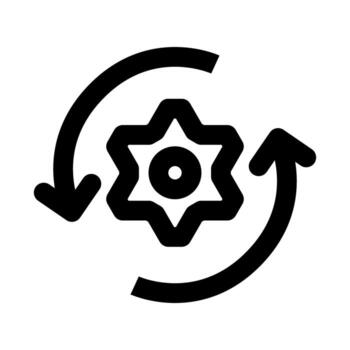 Reload, Process, Loading, Settings, Option, Configuration icon showing system update, workflow management, and adjustment concept vector