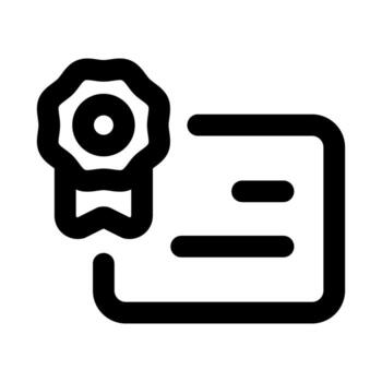 Certificate icon showing achievement recognition, official document, and accomplishment concept vector