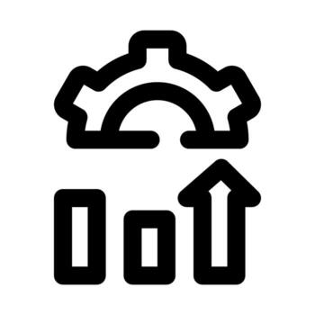 Productive Analysis icon showing efficiency review, performance tracking, and workflow evaluation concept vector