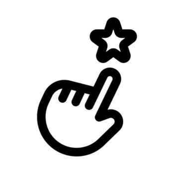 favorito hacer clic punto icono en moderno plano contorno estilo ilustrando usuario selección, marcado como favorito artículo, y privilegiado Interacción concepto vector