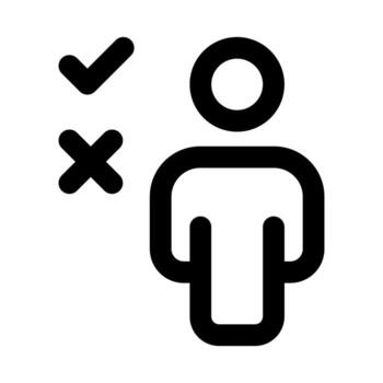 decisión haciendo habilidades icono demostración análisis, elección, y resolución de problemas concepto vector