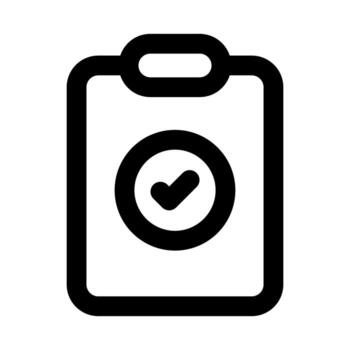 Result, Report, Clipboard icon showing data recording, performance tracking, and organized reporting concept vector