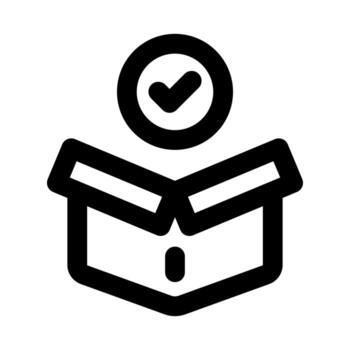 Box Icon, Delivery and Shipping, Open Package, Unbox icon showing parcel handling, order processing, and logistics workflow vector