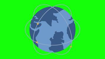 isometrisk klot animation. global nätverk förbindelse. global digital teknologi. isometrisk teknologi. 4k animerad i isometrisk stil video