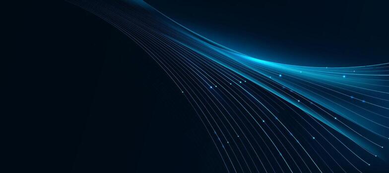 Futuristic digital blue glowing line technology wth innovation and connection network background for tech event poster or presentation product business vector