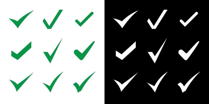Check mark icon checkmark sign set graphic vector