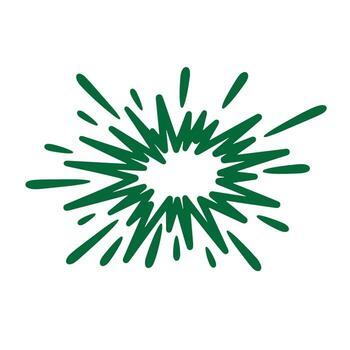 verde garabatear Estallar gráfico elemento explotando exterior en un limpiar blanco antecedentes vector