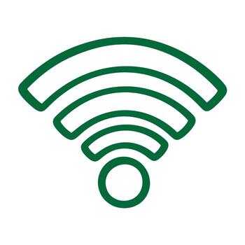 Green wifi signal icon symbol on white background for wireless internet connection vector