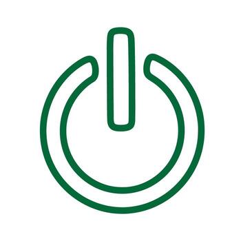 verde garabatear poder botón icono en un blanco antecedentes sencillo y moderno diseño vector