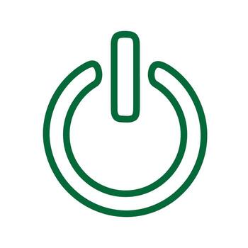 Simple green power button icon on a white background ready for digital usage vector