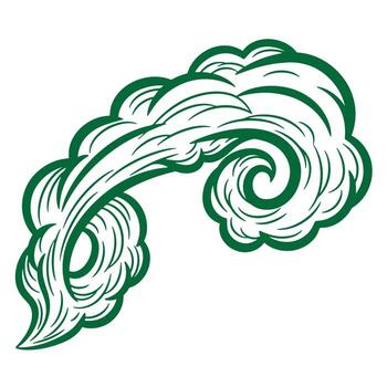 Decorative green doodle swirl design element suitable for various artistic projects vector