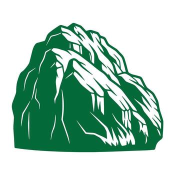 Graphic illustration of a green mountain range silhouette for design and artistic concepts vector