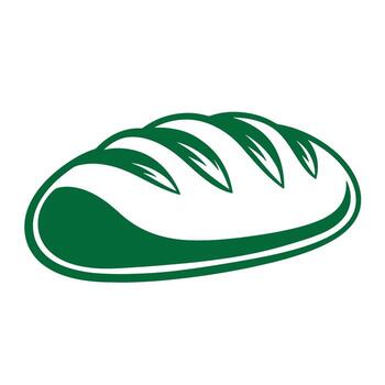 Simple green bread illustration design featuring modern art in a clean and minimal style vector