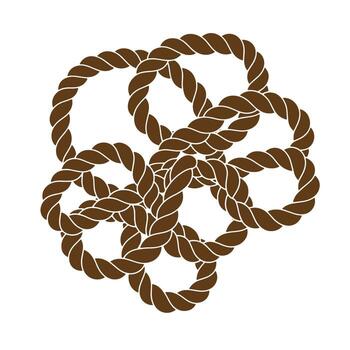 trenzado cuerda diseño creando un floral forma con bucle circular elementos para decoración vector